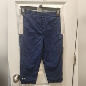 Vintage 2002 Nike Kids Track Pants Size 4/5 Navy Blue White Swoosh Y2K VTG